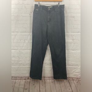 Lee Jeans Womens Size 10M Black Cotton Blend Denim Straight Leg Relaxed Fit